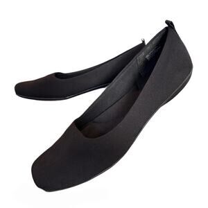 Mootsies‎ Tootsies Black Square Toe Ballet Flats Slip On Comfort Classic SZ 9.5M
